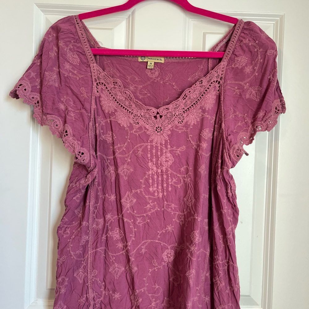 Democracy Mauve Lace Blouse